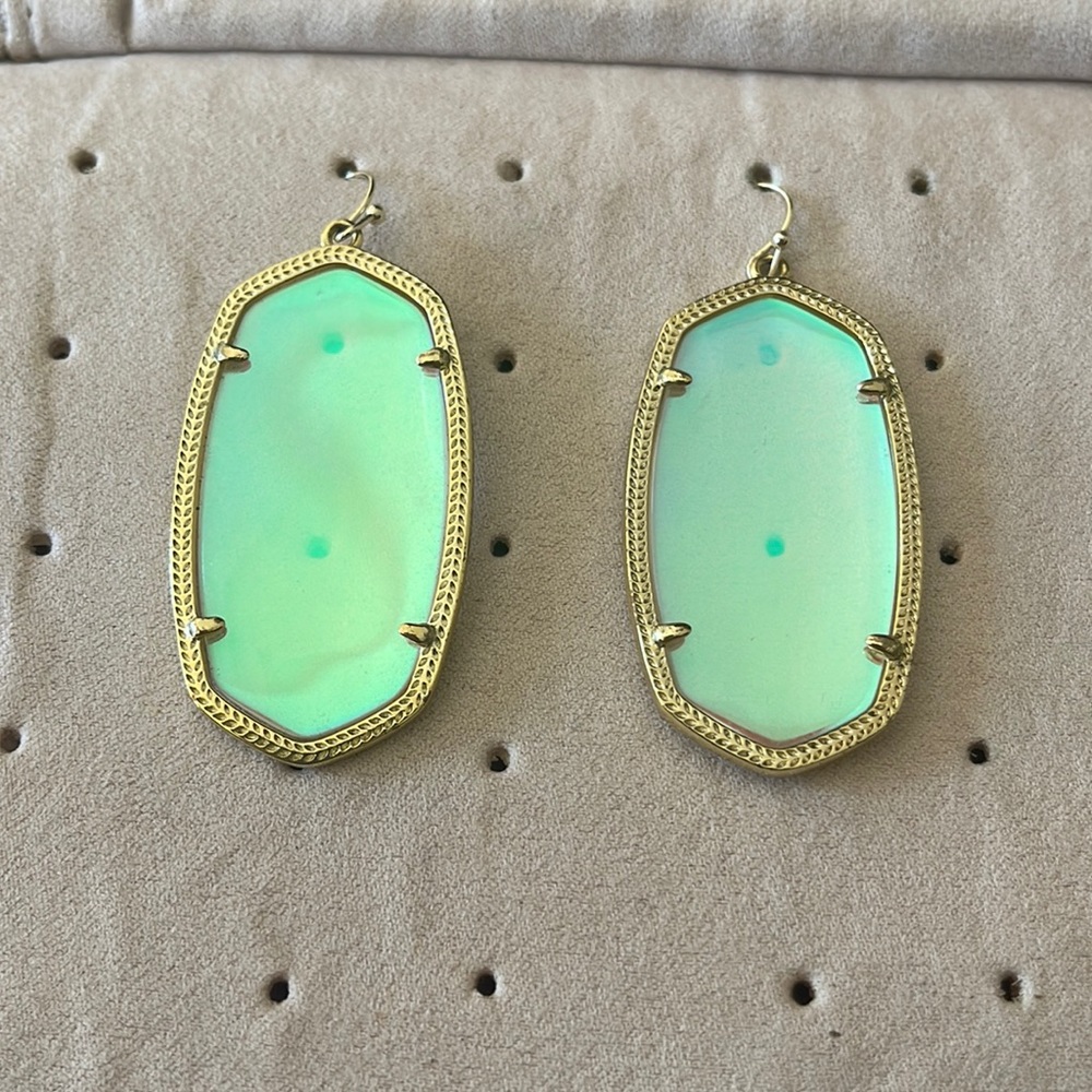 Kendra Scott Danielle Gold Drop Earrings In Dichroic Glass